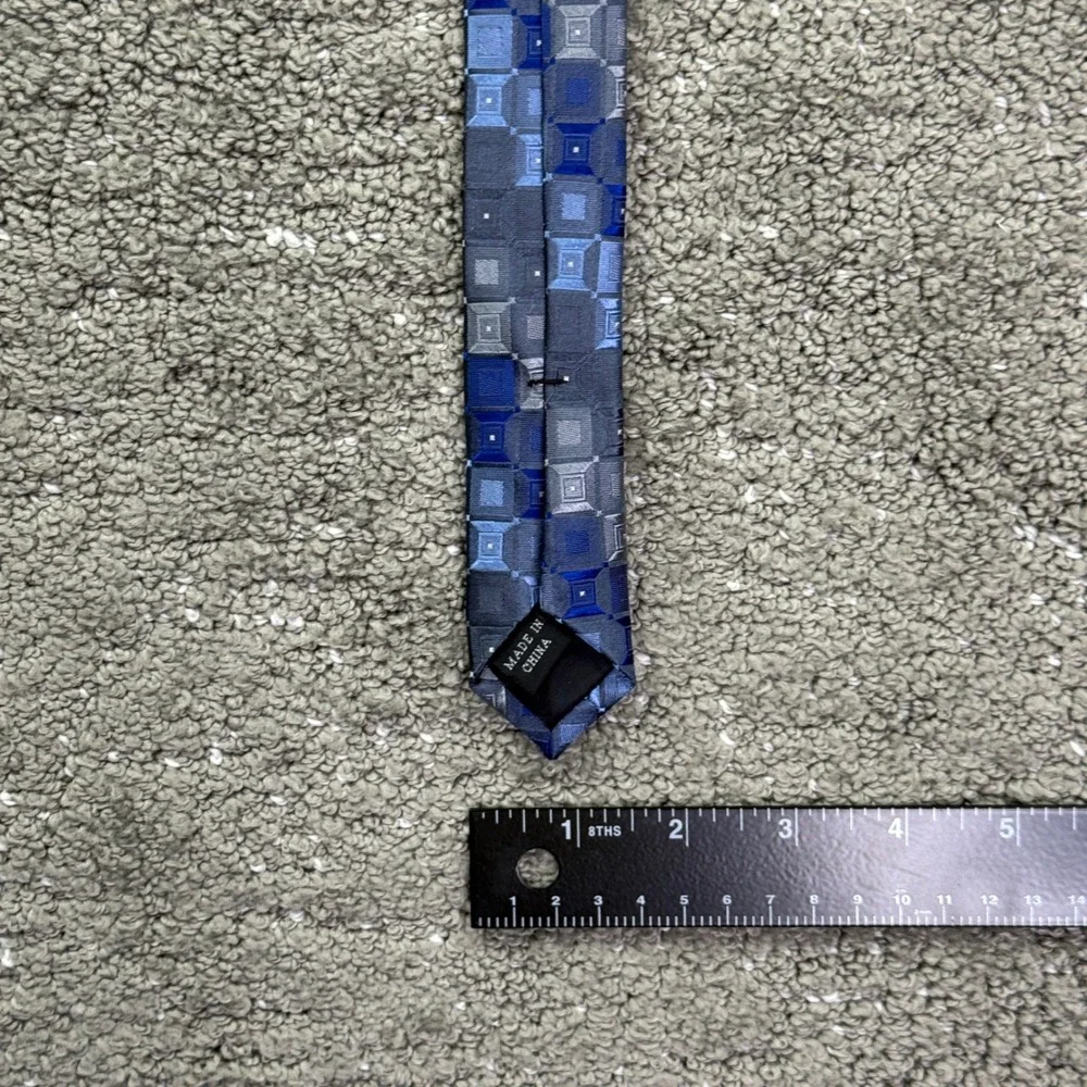 Arrow Necktie Mens OS Blue Grey Geometric Square Silk Formal Business Tie